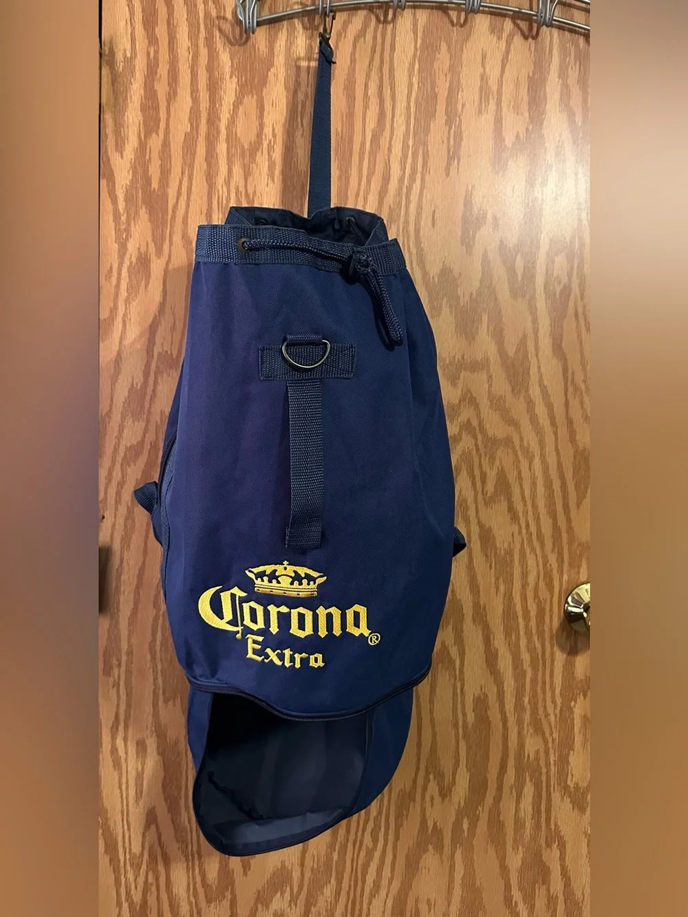 Vintage Corona Extra Drawstring Adjustable Beach Backpack with Bottom Zip